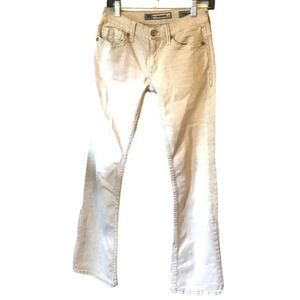 BKE Denim Light Washed Flare Legs Beige Jeans Women Size 27R Pockets